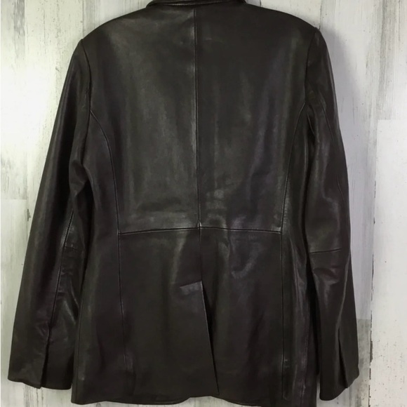 Quince Dark Brown Leather Blazer - Picture 3 of 3